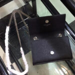 Saint Laurent Grain De Poudre Small Monogram Kate Satchel 452158 Black